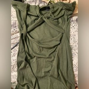 Green cut out mini dress